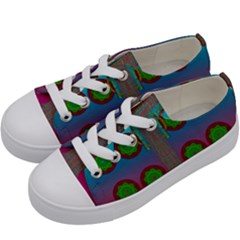 Meditative Abstract Temple Of Love And Meditation Kids  Low Top Canvas Sneakers by pepitasart