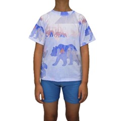 My Tribe,modern Art Kids  Short Sleeve Swimwear by NouveauDesign