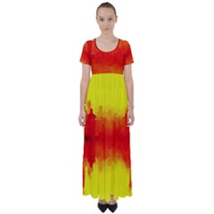 Sun Rise,city,modern Art High Waist Short Sleeve Maxi Dress