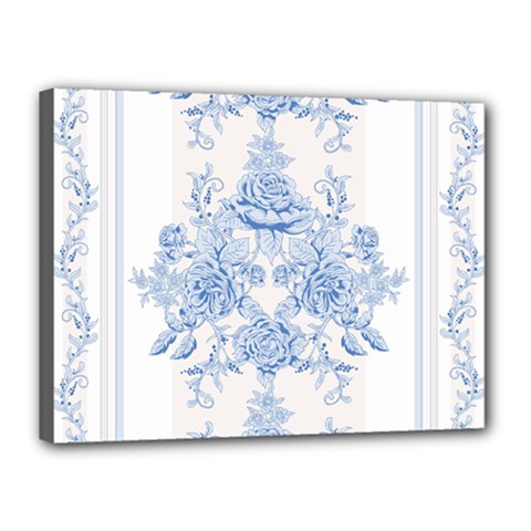 Beautiful,pale Blue,floral,shabby Chic,pattern Canvas 16  X 12  by NouveauDesign