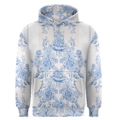 Beautiful,pale Blue,floral,shabby Chic,pattern Men s Pullover Hoodie by NouveauDesign