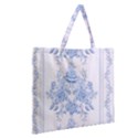 beautiful,pale blue,floral,shabby chic,pattern Zipper Large Tote Bag View2