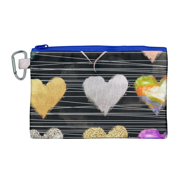 modern heart pattern Canvas Cosmetic Bag (Large)