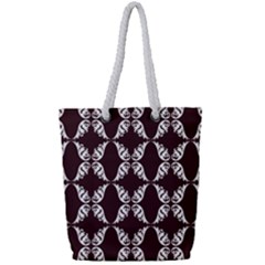 Crimson Print Full Print Rope Handle Tote (small)