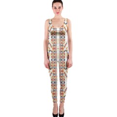 Multicolored Geometric Pattern  One Piece Catsuit by dflcprints