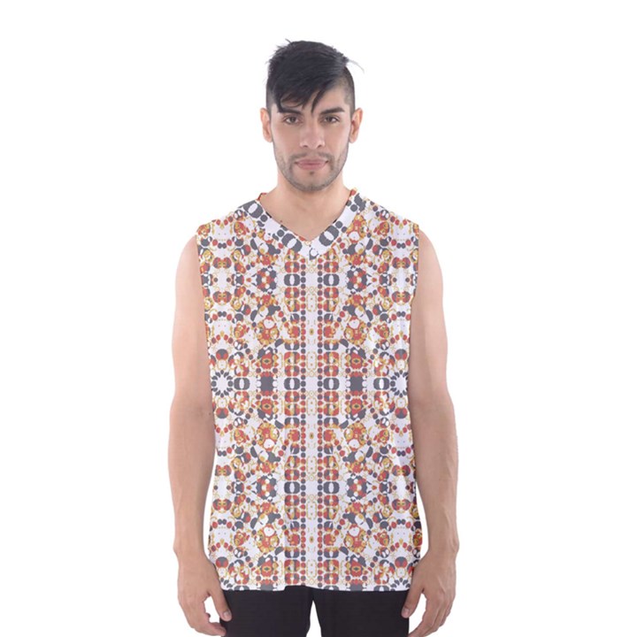 Multicolored Geometric Pattern  Men s Basketball Tank Top