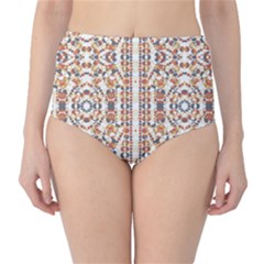 Multicolored Geometric Pattern  High-waist Bikini Bottoms by dflcprints