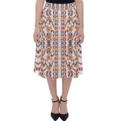 Multicolored Geometric Pattern  Folding Skater Skirt