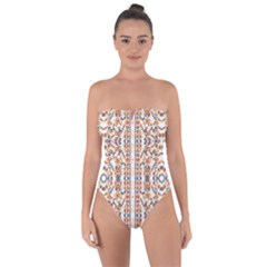 Multicolored Geometric Pattern  Tie Back One Piece Swimsuit by dflcprints