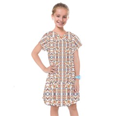 Multicolored Geometric Pattern  Kids  Drop Waist Dress