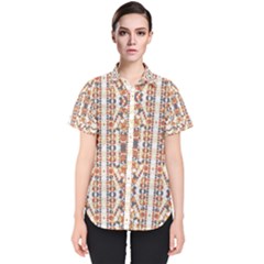 Multicolored Geometric Pattern  Women s Short Sleeve Shirt