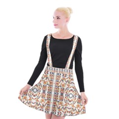 Multicolored Geometric Pattern  Suspender Skater Skirt by dflcprints