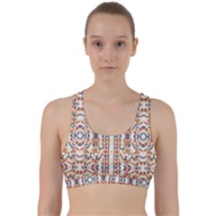 Multicolored Geometric Pattern  Back Weave Sports Bra