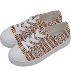 Multicolored Geometric Pattern  Kids  Low Top Canvas Sneakers