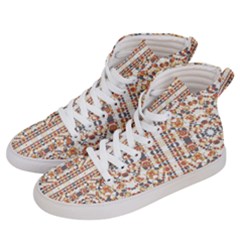 Multicolored Geometric Pattern  Women s Hi-top Skate Sneakers by dflcprints