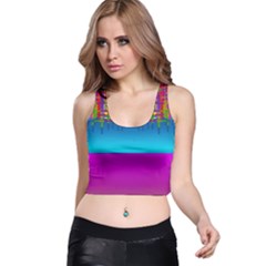 Sky Earth And Star Fall Racer Back Crop Top by pepitasart