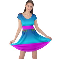 Sky Earth And Star Fall Cap Sleeve Dress by pepitasart