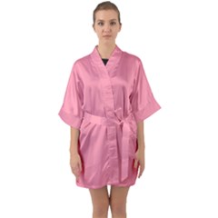 Pink 17 A | Light Pink Quarter Sleeve Kimono Robe by thefashionboutique