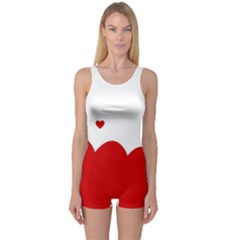 Heart Shape Background Love One Piece Boyleg Swimsuit by Nexatart