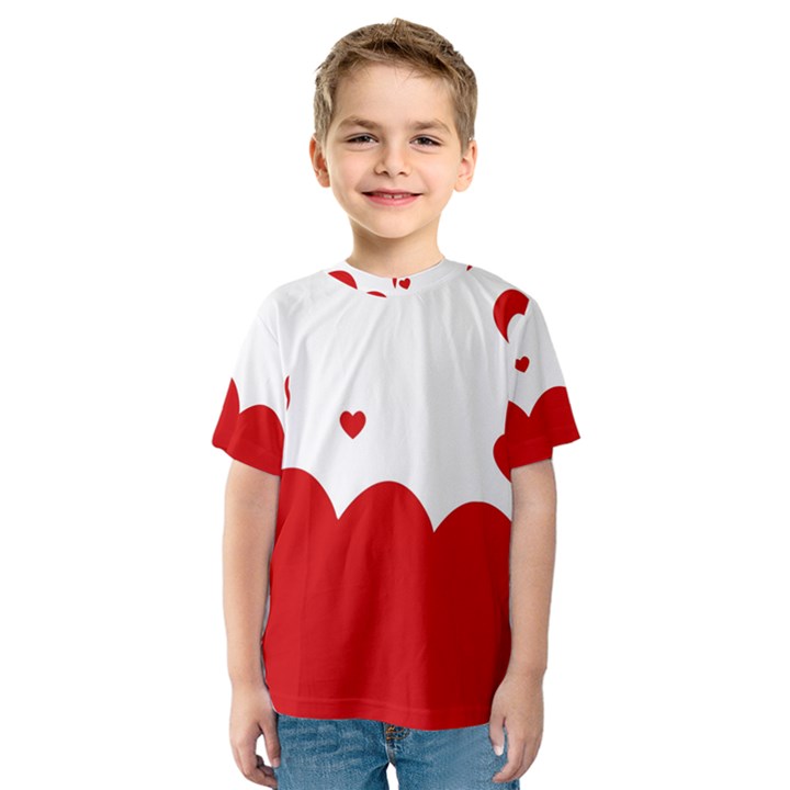 Heart Shape Background Love Kids  Sport Mesh Tee