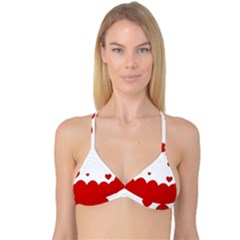 Heart Shape Background Love Reversible Tri Bikini Top by Nexatart