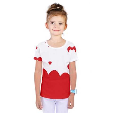 Heart Shape Background Love Kids  One Piece Tee by Nexatart