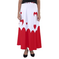 Heart Shape Background Love Flared Maxi Skirt by Nexatart