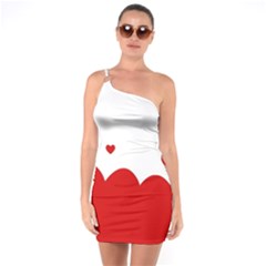 Heart Shape Background Love One Soulder Bodycon Dress by Nexatart