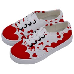 Heart Shape Background Love Kids  Classic Low Top Sneakers