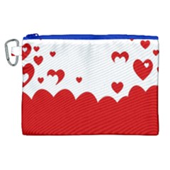 Heart Shape Background Love Canvas Cosmetic Bag (xl)