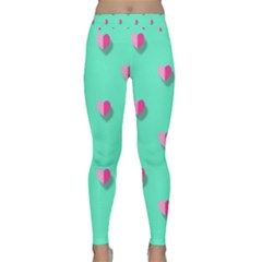 Love Heart Set Seamless Pattern Classic Yoga Leggings by Nexatart