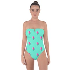 Love Heart Set Seamless Pattern Tie Back One Piece Swimsuit by Nexatart