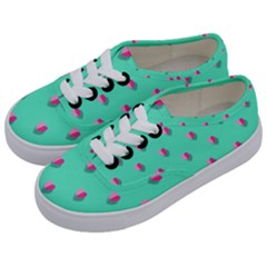 Love Heart Set Seamless Pattern Kids  Classic Low Top Sneakers