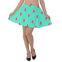 Love Heart Set Seamless Pattern Velvet Skater Skirt by Nexatart