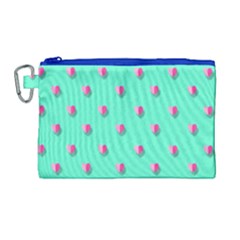 Love Heart Set Seamless Pattern Canvas Cosmetic Bag (large)