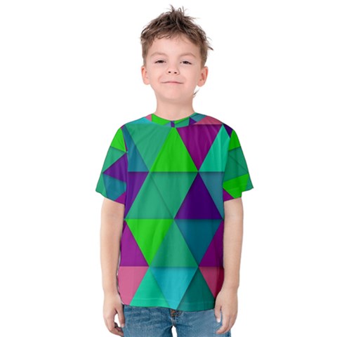 Background Geometric Triangle Kids  Cotton Tee by Nexatart