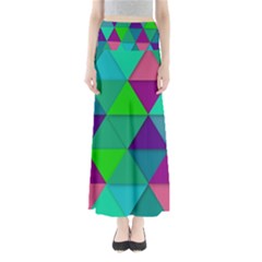 Background Geometric Triangle Full Length Maxi Skirt by Nexatart