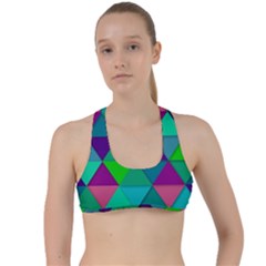 Background Geometric Triangle Criss Cross Racerback Sports Bra