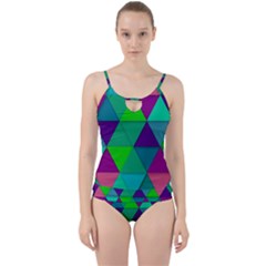 Background Geometric Triangle Cut Out Top Tankini Set by Nexatart