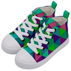 Background Geometric Triangle Kid s Mid-top Canvas Sneakers by Nexatart