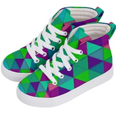 Background Geometric Triangle Kid s Hi-top Skate Sneakers by Nexatart