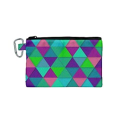 Background Geometric Triangle Canvas Cosmetic Bag (small) by Nexatart