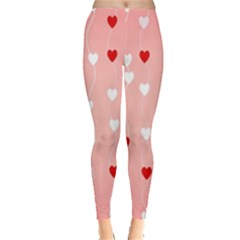 Heart Shape Background Love Leggings  by Nexatart