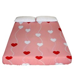 Heart Shape Background Love Fitted Sheet (king Size) by Nexatart