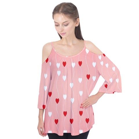 Heart Shape Background Love Flutter Tees by Nexatart