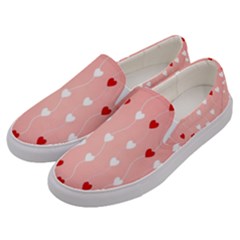 Heart Shape Background Love Men s Canvas Slip Ons