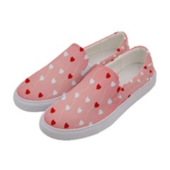 Heart Shape Background Love Women s Canvas Slip Ons by Nexatart