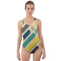 Background Vintage Desktop Color Cut-out Back One Piece Swimsuit