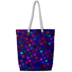 Squares Square Background Abstract Full Print Rope Handle Tote (small)