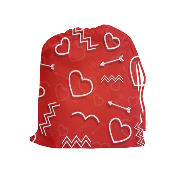 Background Valentine S Day Love Drawstring Pouches (Extra Large)